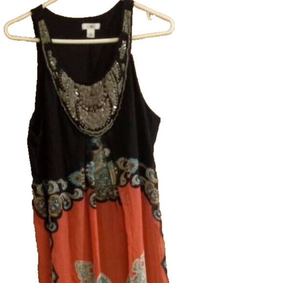 Cato Womans Boho Beaded Top Dress size 16 elegant sleeveless - Picture 1 of 5